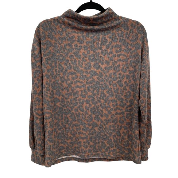 Beach Lunch Lounge Tanya Animal Print Pullover‎ Mock Neck Long Sleeve Size M - Picture 6 of 7